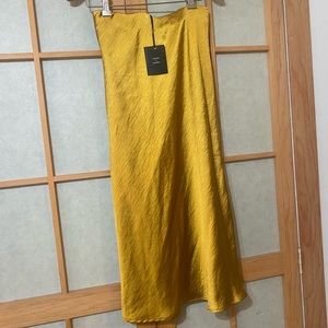 Satin midi-skirt